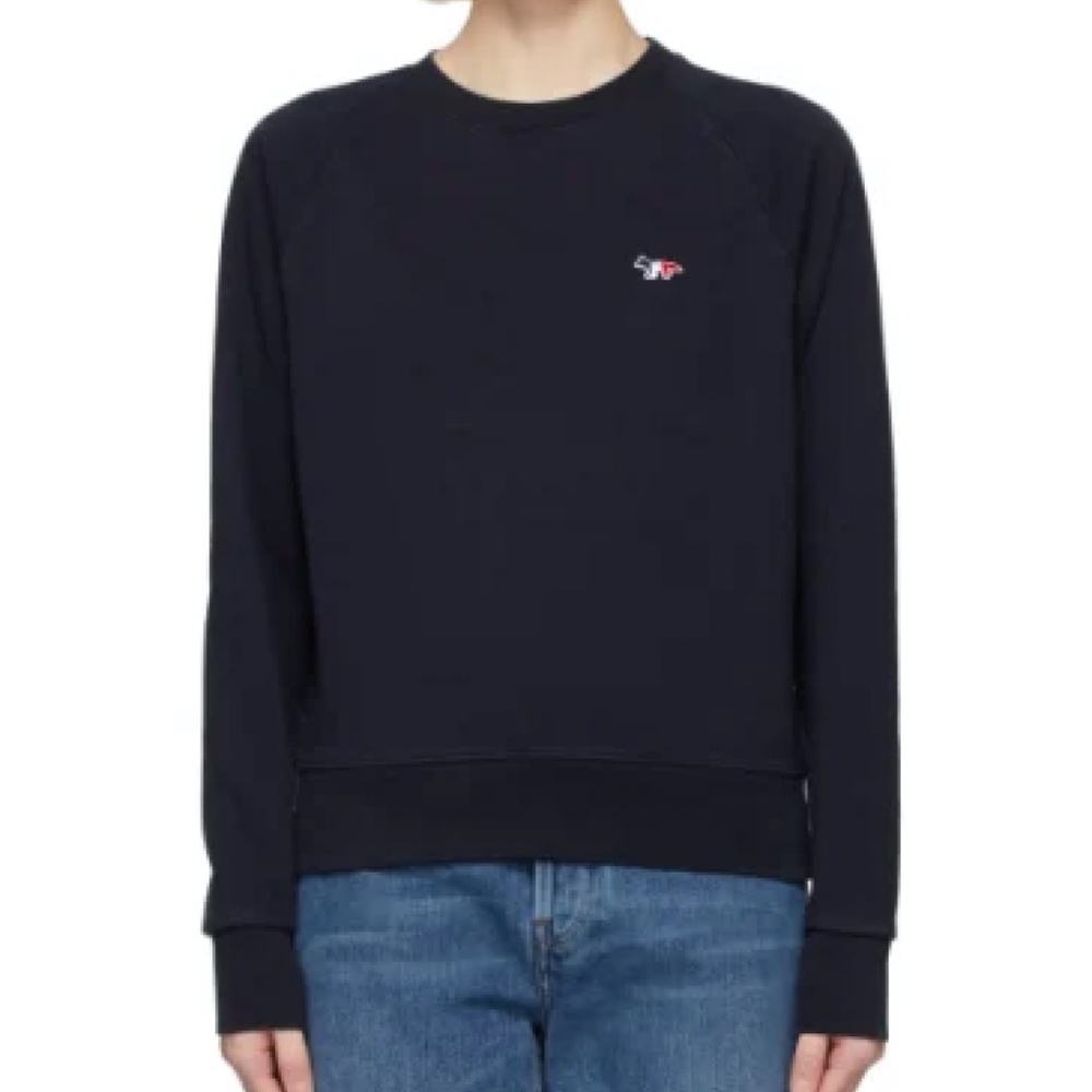 Maison Kitsuné Navy Tricolor Fox Sweatshirt